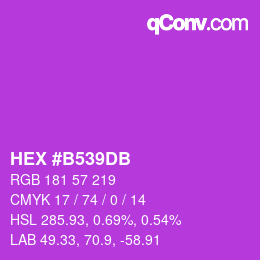 颜色代码: HEX #B539DB | qconv.com