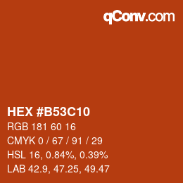 Color code: HEX #B53C10 | qconv.com