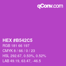 カラーコード: HEX #B542C5 | qconv.com