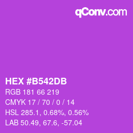 カラーコード: HEX #B542DB | qconv.com