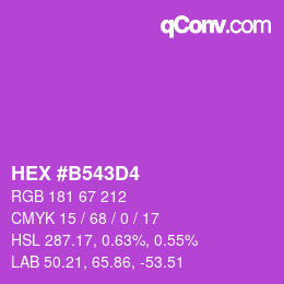 Color code: HEX #B543D4 | qconv.com