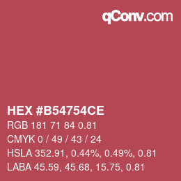 Farbcode: HEX #B54754CE | qconv.com