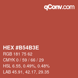 Color code: HEX #B54B3E | qconv.com