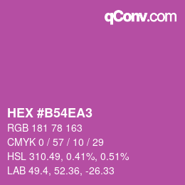 カラーコード: HEX #B54EA3 | qconv.com
