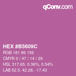 カラーコード: HEX #B5609C | qconv.com