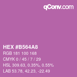 颜色代码: HEX #B564A8 | qconv.com