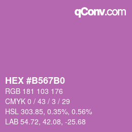 カラーコード: HEX #B567B0 | qconv.com