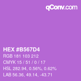 カラーコード: HEX #B567D4 | qconv.com