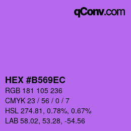 Color code: HEX #B569EC | qconv.com