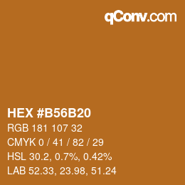 Código de color: HEX #B56B20 | qconv.com