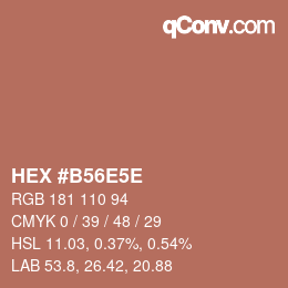 Color code: HEX #B56E5E | qconv.com