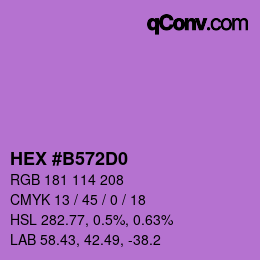 颜色代码: HEX #B572D0 | qconv.com
