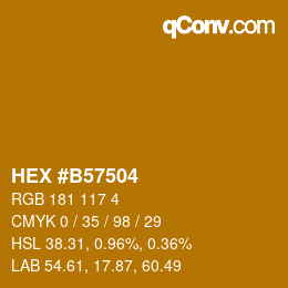 Farbcode: HEX #B57504 | qconv.com