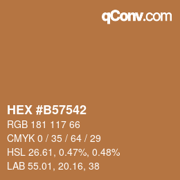 Código de color: HEX #B57542 | qconv.com