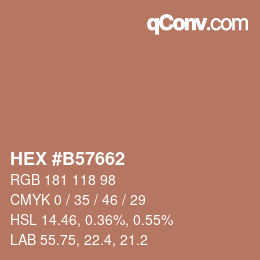 Farbcode: HEX #B57662 | qconv.com