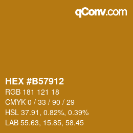 颜色代码: HEX #B57912 | qconv.com