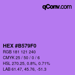 カラーコード: HEX #B579F0 | qconv.com