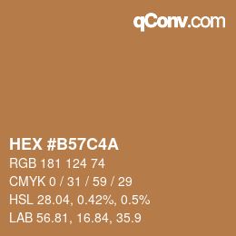 Farbcode: HEX #B57C4A | qconv.com