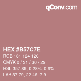 Color code: HEX #B57C7E | qconv.com