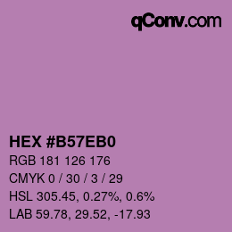 颜色代码: HEX #B57EB0 | qconv.com