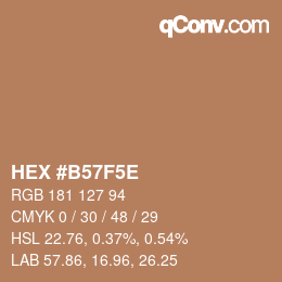 Color code: HEX #B57F5E | qconv.com