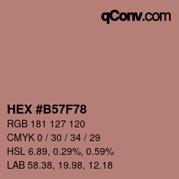 Farbcode: HEX #B57F78 | qconv.com