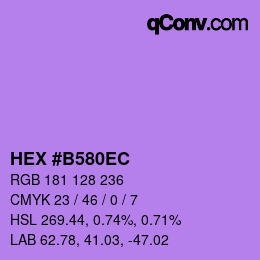 カラーコード: HEX #B580EC | qconv.com