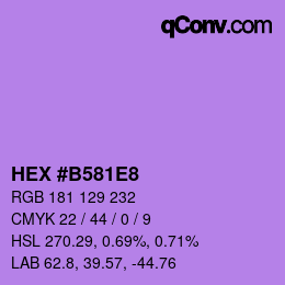 Color code: HEX #B581E8 | qconv.com