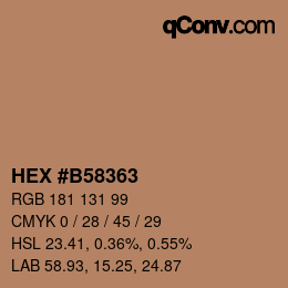 Color code: HEX #B58363 | qconv.com