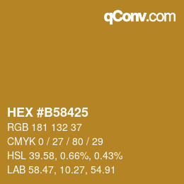 カラーコード: HEX #B58425 | qconv.com