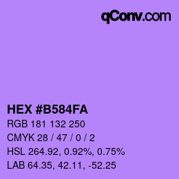 Color code: HEX #B584FA | qconv.com