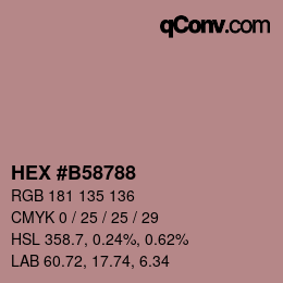 Farbcode: HEX #B58788 | qconv.com