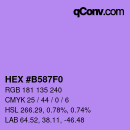 Color code: HEX #B587F0 | qconv.com