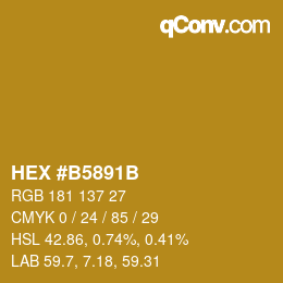 Color code: HEX #B5891B | qconv.com