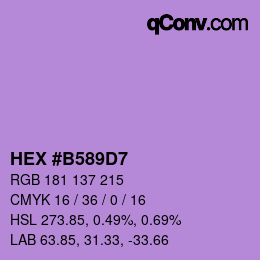 カラーコード: HEX #B589D7 | qconv.com