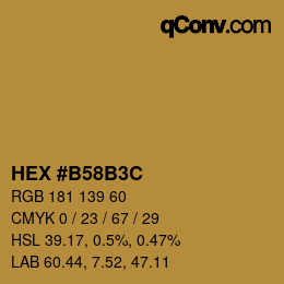 Color code: HEX #B58B3C | qconv.com