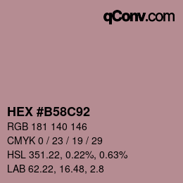 Color code: HEX #B58C92 | qconv.com