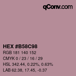 Color code: HEX #B58C98 | qconv.com