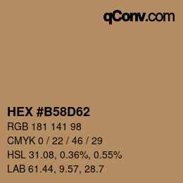 Color code: HEX #B58D62 | qconv.com
