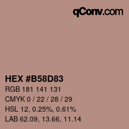 Farbcode: HEX #B58D83 | qconv.com