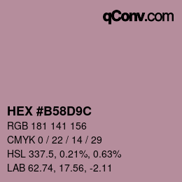 Color code: HEX #B58D9C | qconv.com