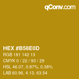 Color code: HEX #B58E0D | qconv.com
