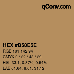 Farbcode: HEX #B58E5E | qconv.com