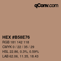 颜色代码: HEX #B58E76 | qconv.com