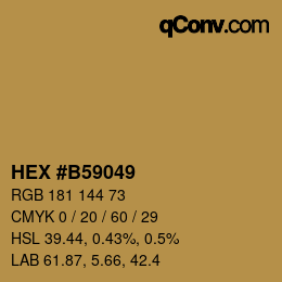 Color code: HEX #B59049 | qconv.com