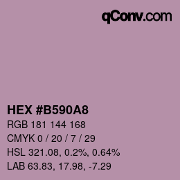 Farbcode: HEX #B590A8 | qconv.com