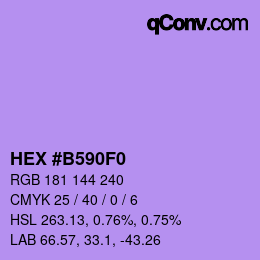 颜色代码: HEX #B590F0 | qconv.com
