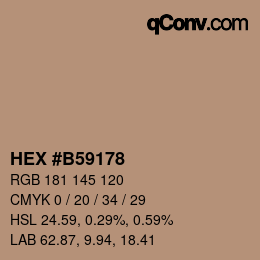 Farbcode: HEX #B59178 | qconv.com
