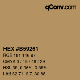 Farbcode: HEX #B59261 | qconv.com