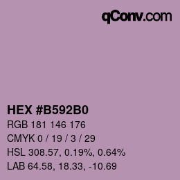 Farbcode: HEX #B592B0 | qconv.com